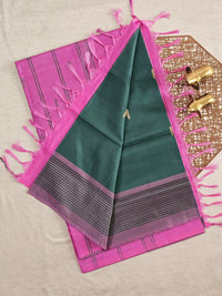 Chinnalampattu Saree -  Green with Pink