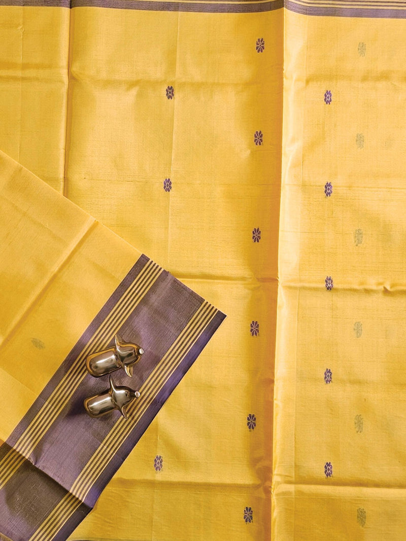 Chinnalampattu Saree - Yellow with Purple