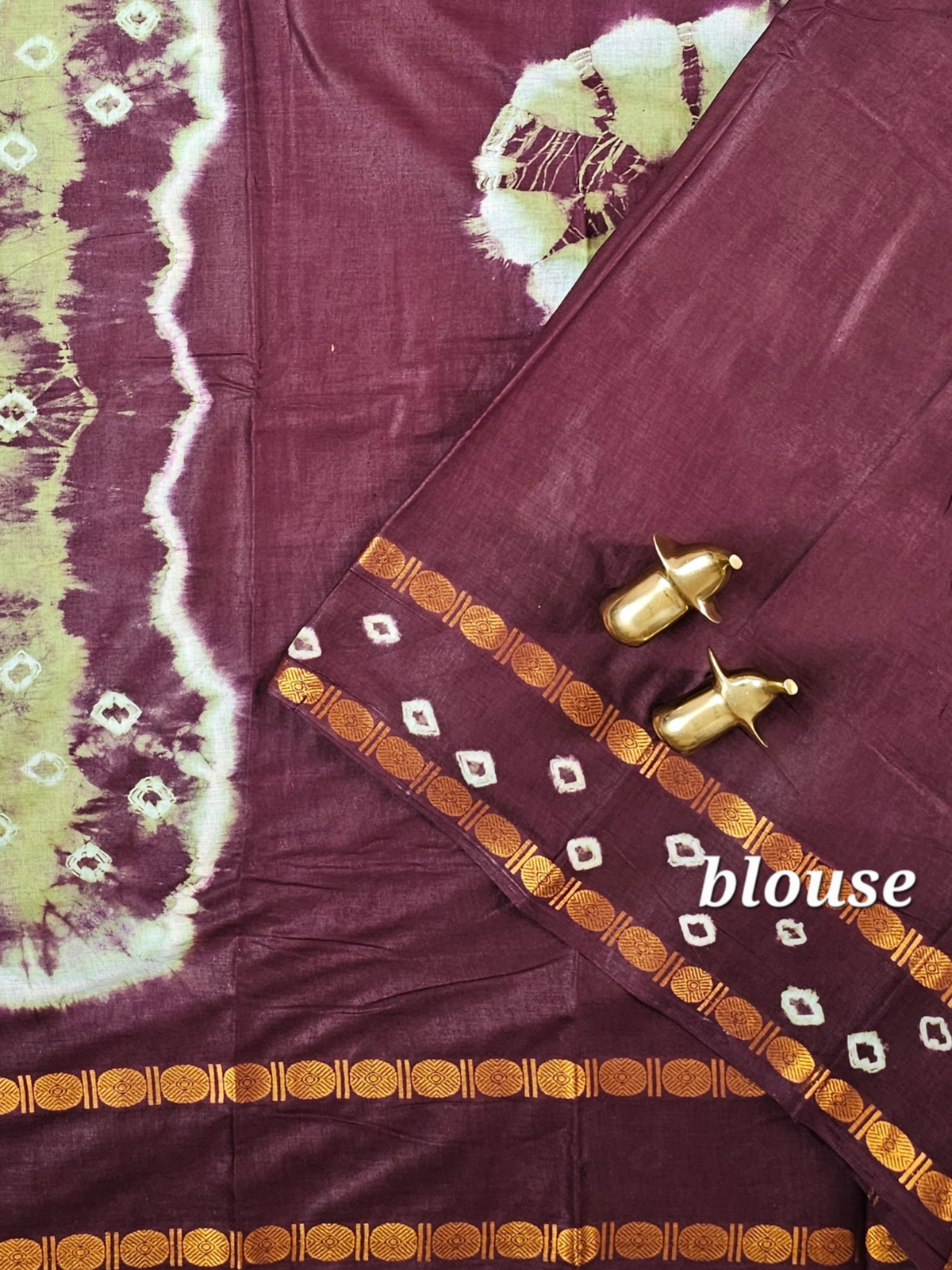 Madurai Sungadi Cotton Saree - Green with Maroon