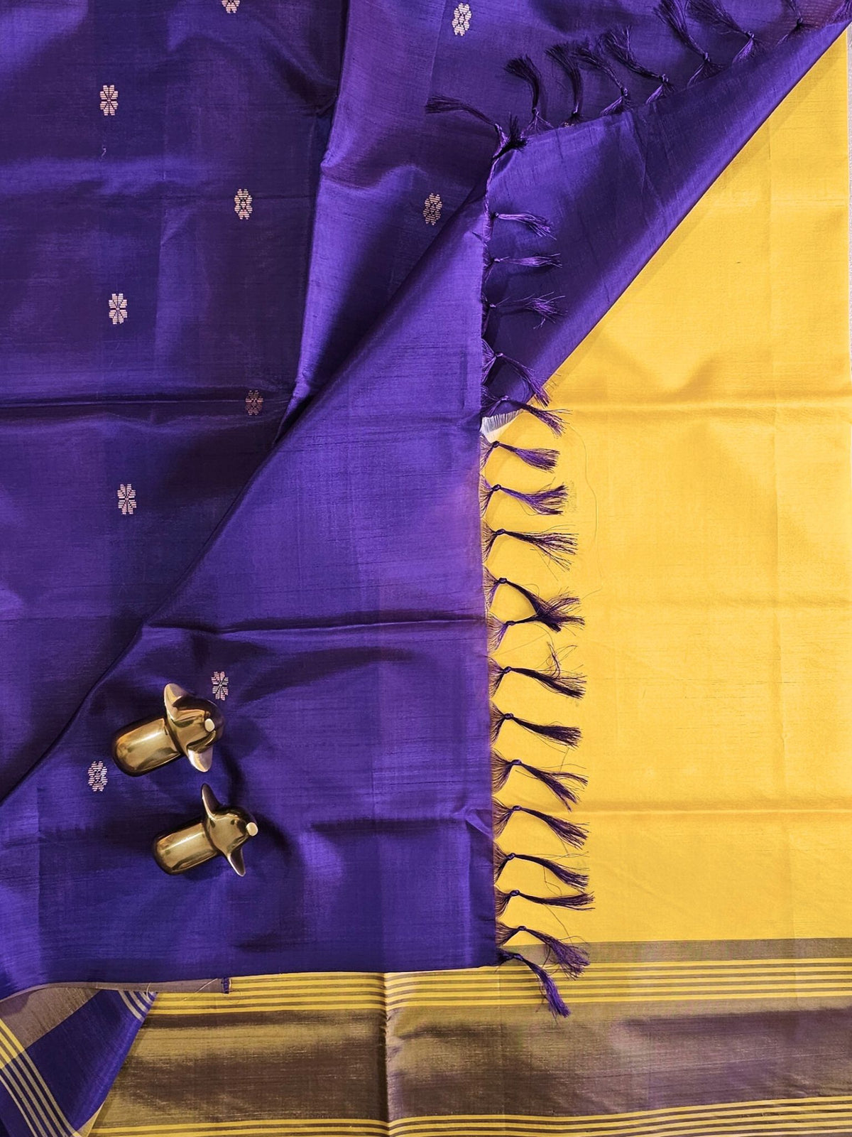 Chinnalampattu Saree - Yellow with Purple