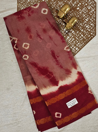 Madurai Sungadi Cotton Saree - Dusty Rose with Deep Pink