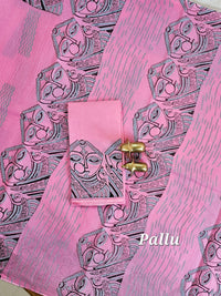 Pure Cotton with Hand Block Prints - Pink