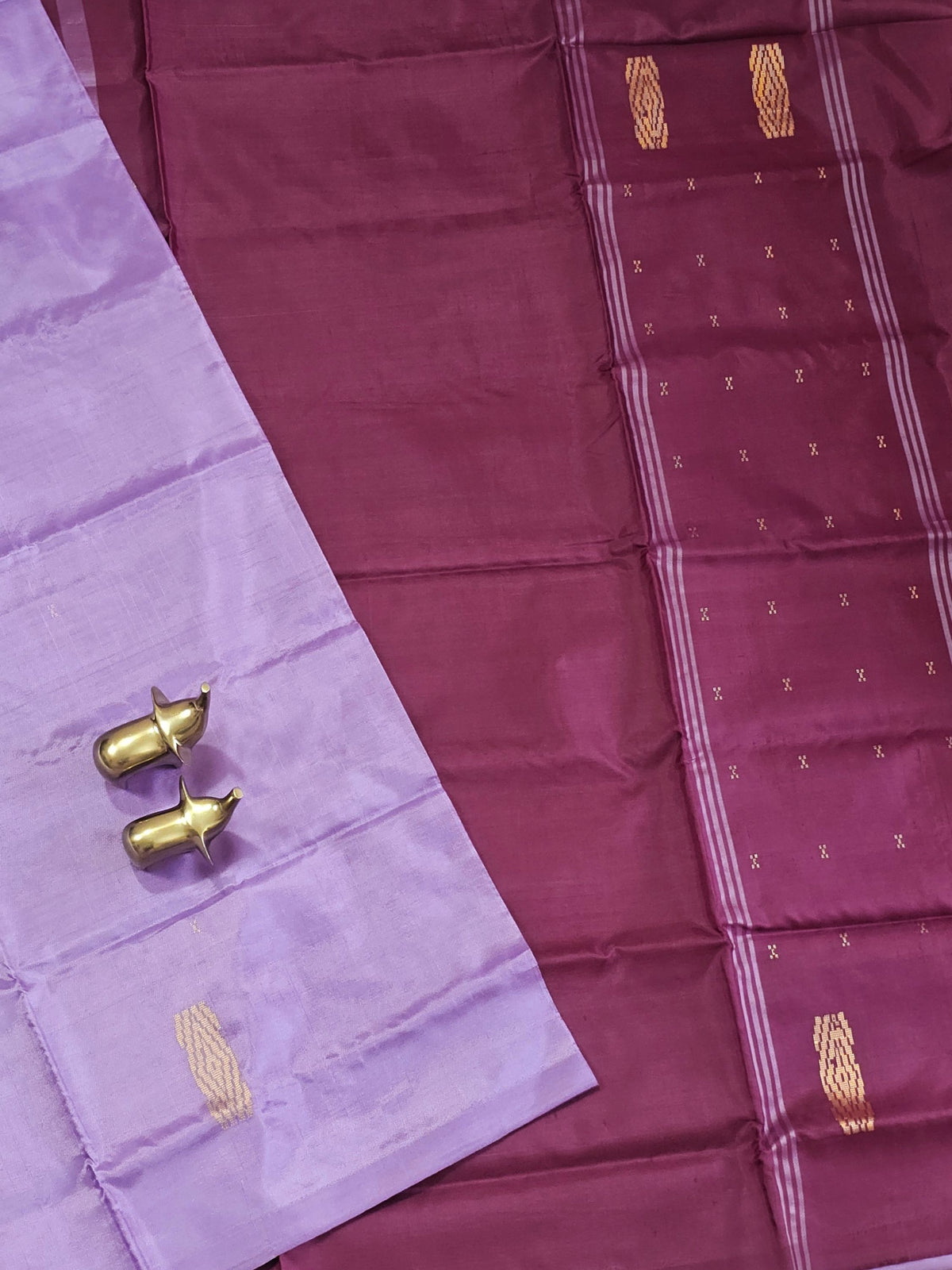 Chinnalampattu Saree - Lavender with Magenta Pink