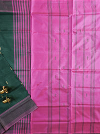 Chinnalampattu Saree -  Green with Pink