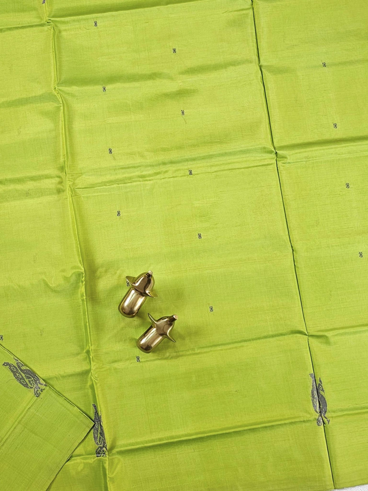 Chinnalampattu Saree with Blouse - Green with Dark Grey