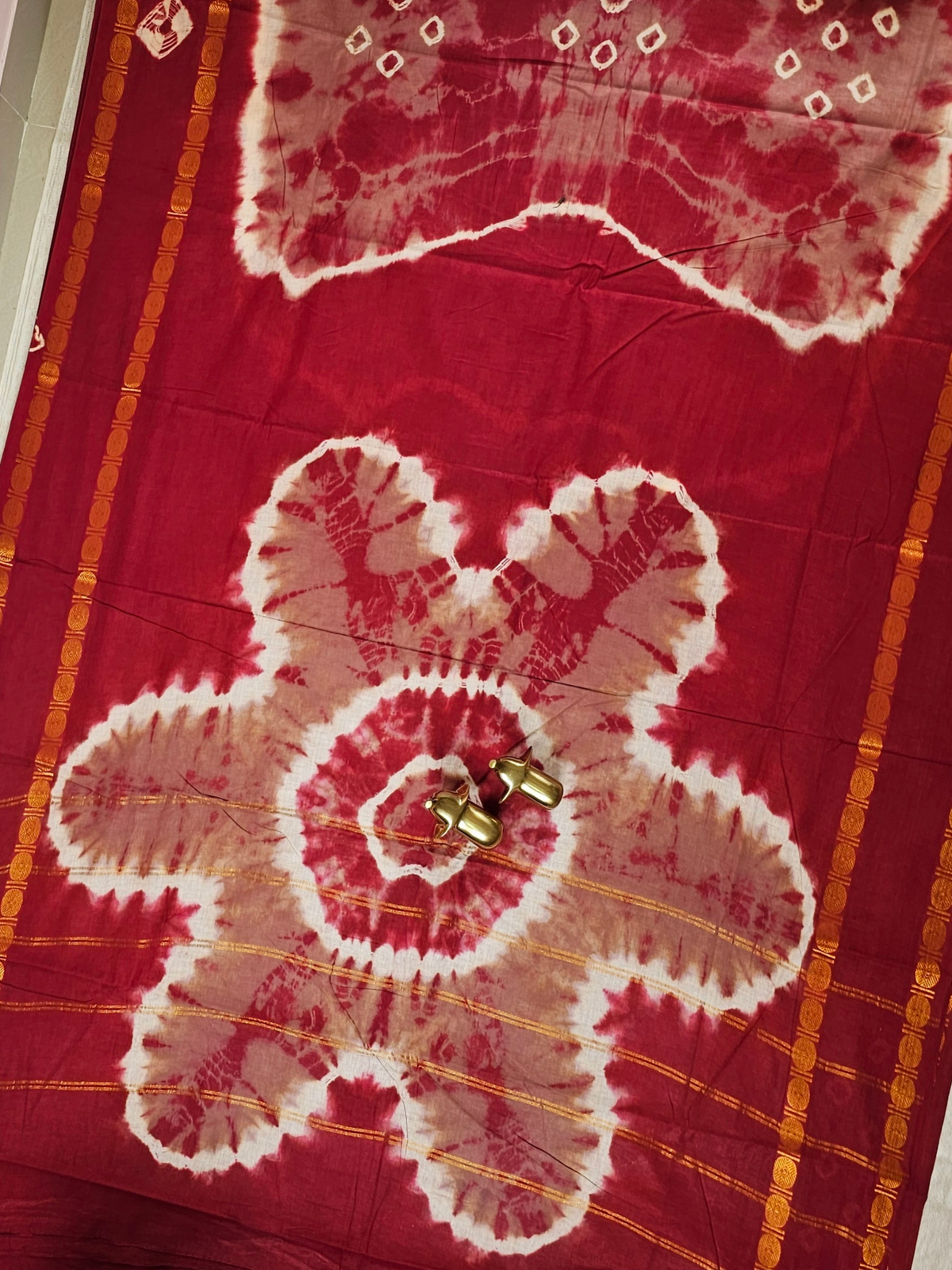 Madurai Sungadi Cotton Saree - Dusty Rose with Deep Pink