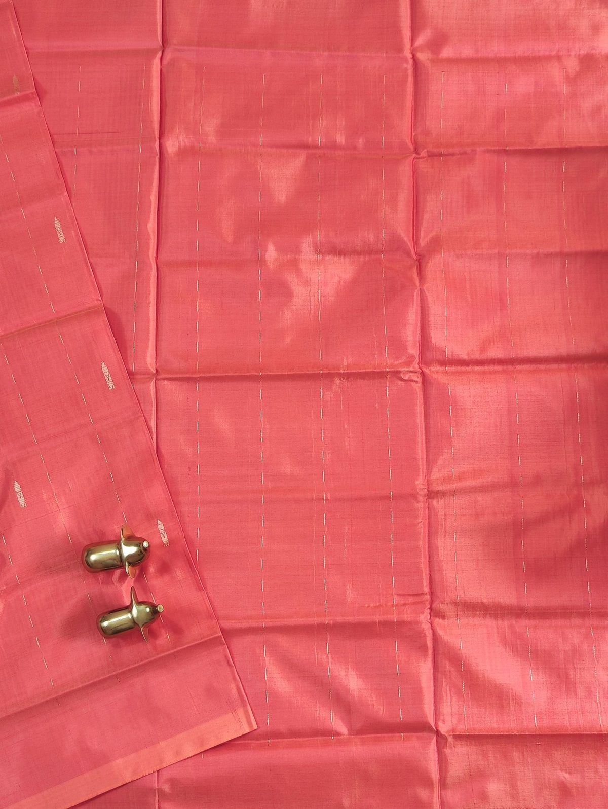 Chinnalampattu Saree - Peachish Orange with Green