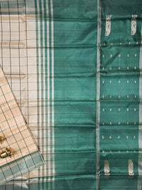 Cream with Green   Chinnalampattu Saree with Blouse