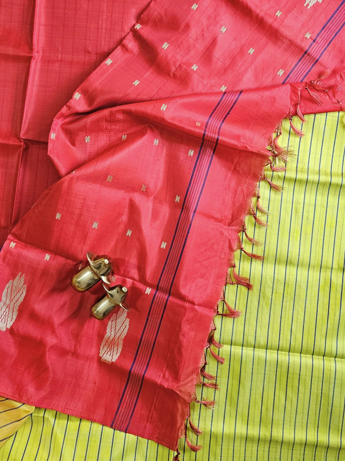 Chinnalampattu Saree - Green with Red