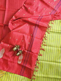 Chinnalampattu Saree - Green with Red