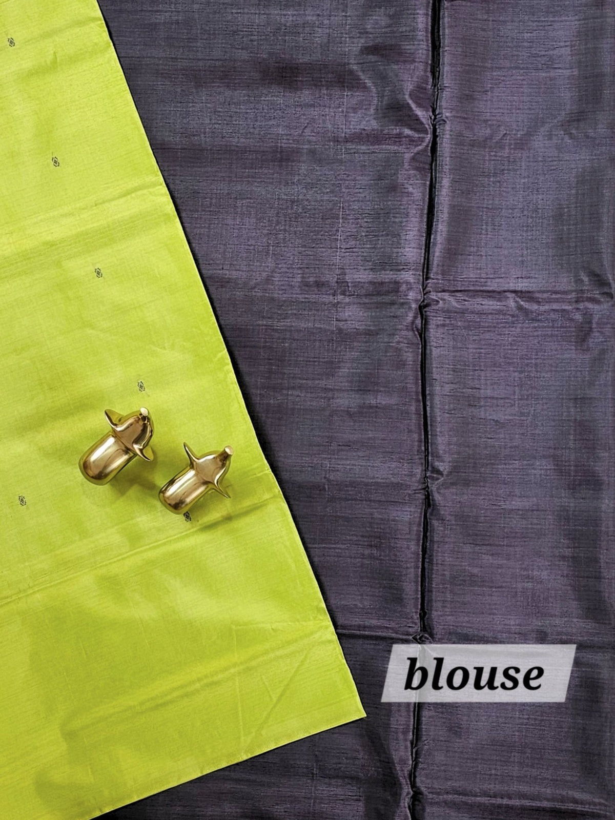 Chinnalampattu Saree with Blouse - Green with Dark Grey