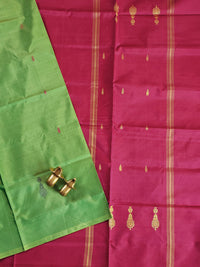 Chinnalampattu Saree - Green with Red