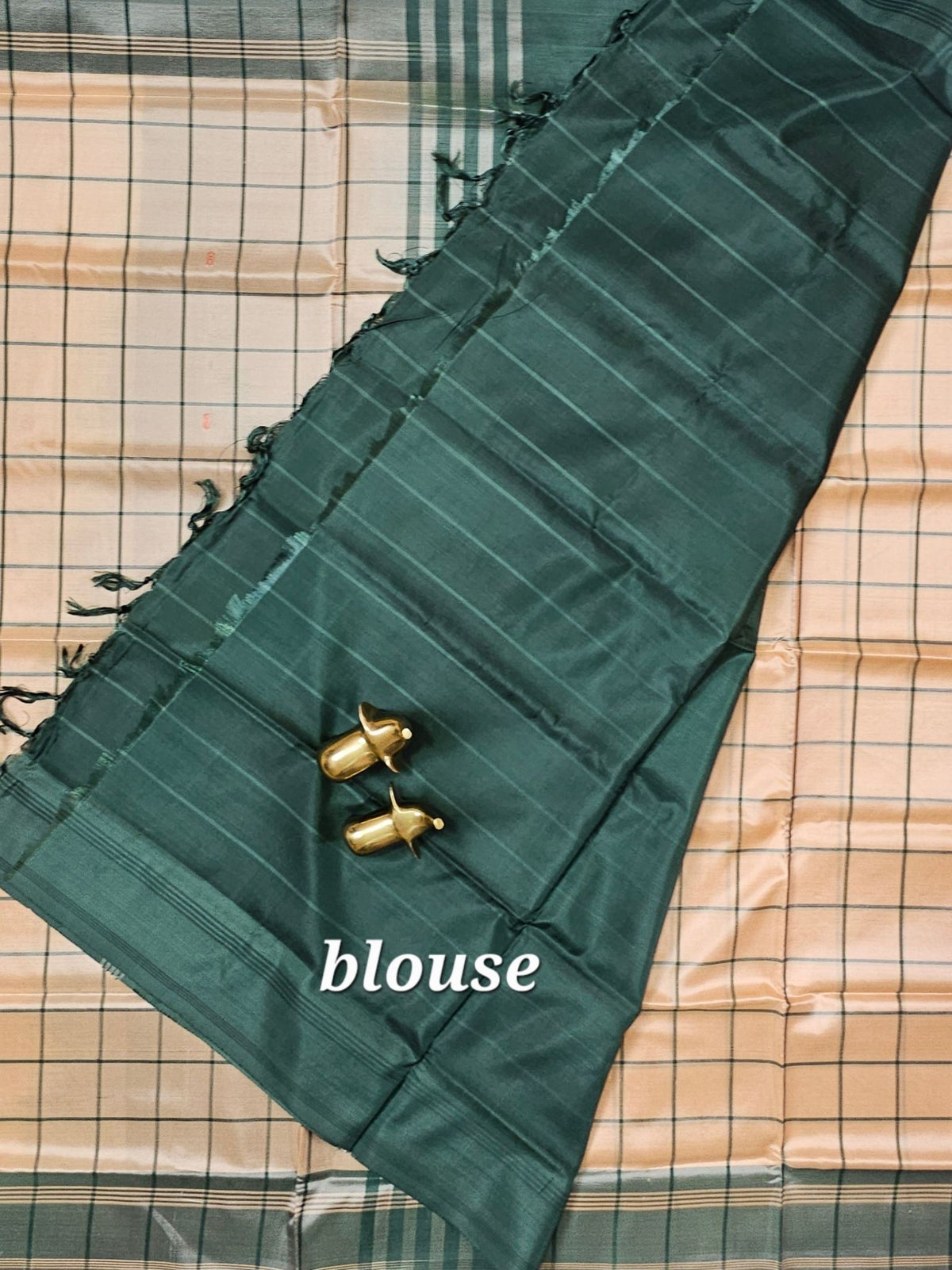 Cream with Green   Chinnalampattu Saree with Blouse