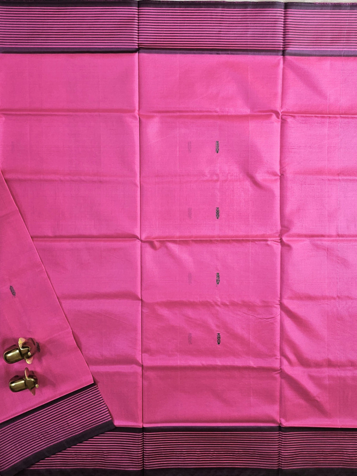 Chinnalampattu Saree - Pink with Gark Green