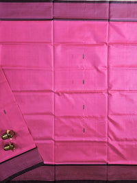 Chinnalampattu Saree - Pink with Gark Green