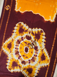 Madurai Sungadi Cotton Saree - Yellow with Maroon