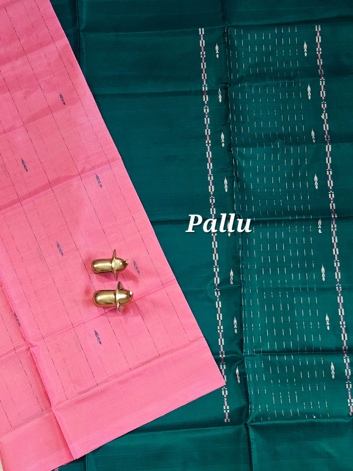 Chinnalampattu Saree - Pink with Dark Sea Green
