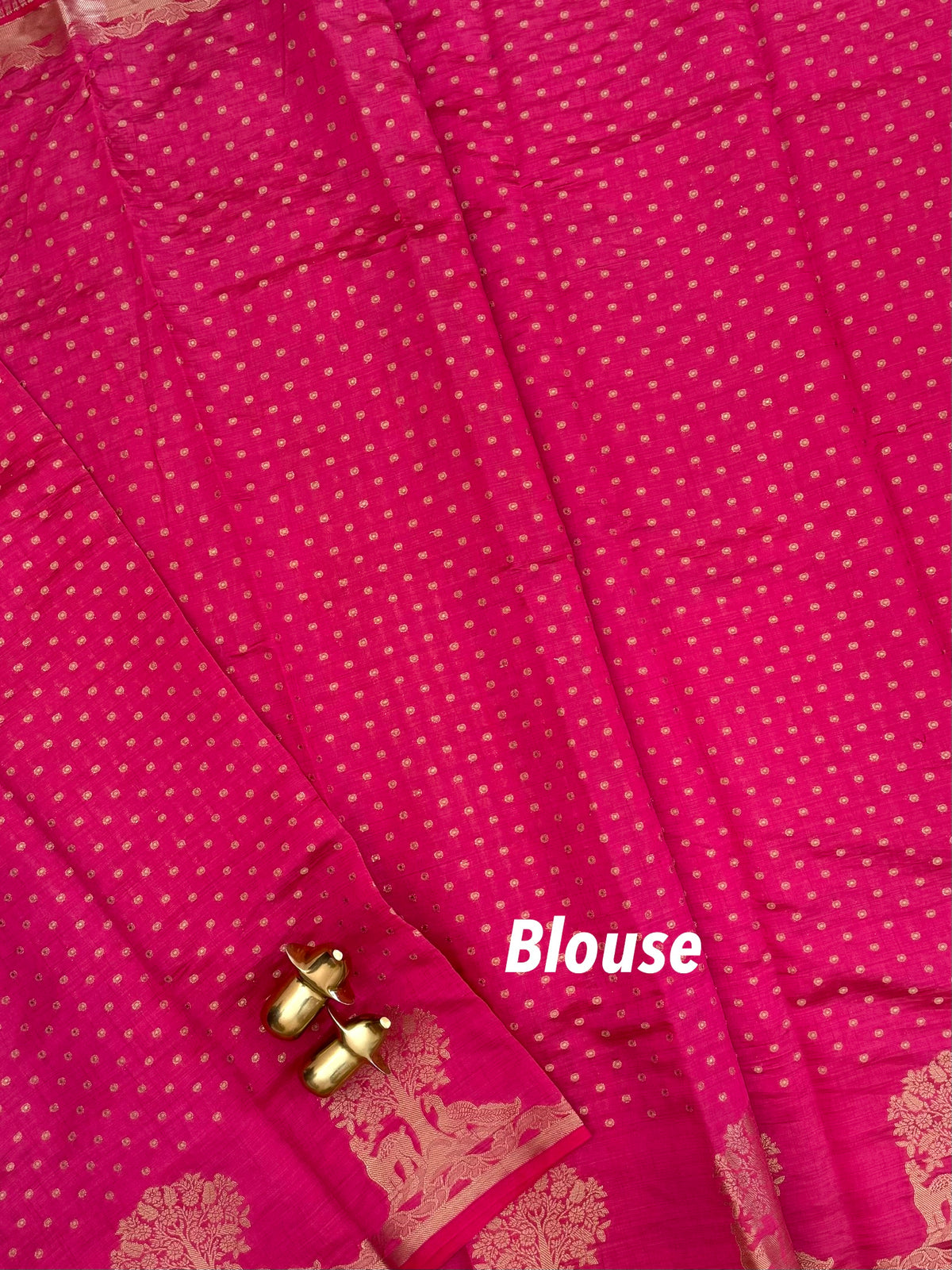 Tussar Silk Cotton Saree - Dark Pink