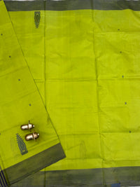 Chinnalampattu Saree - Green with Dark Brown