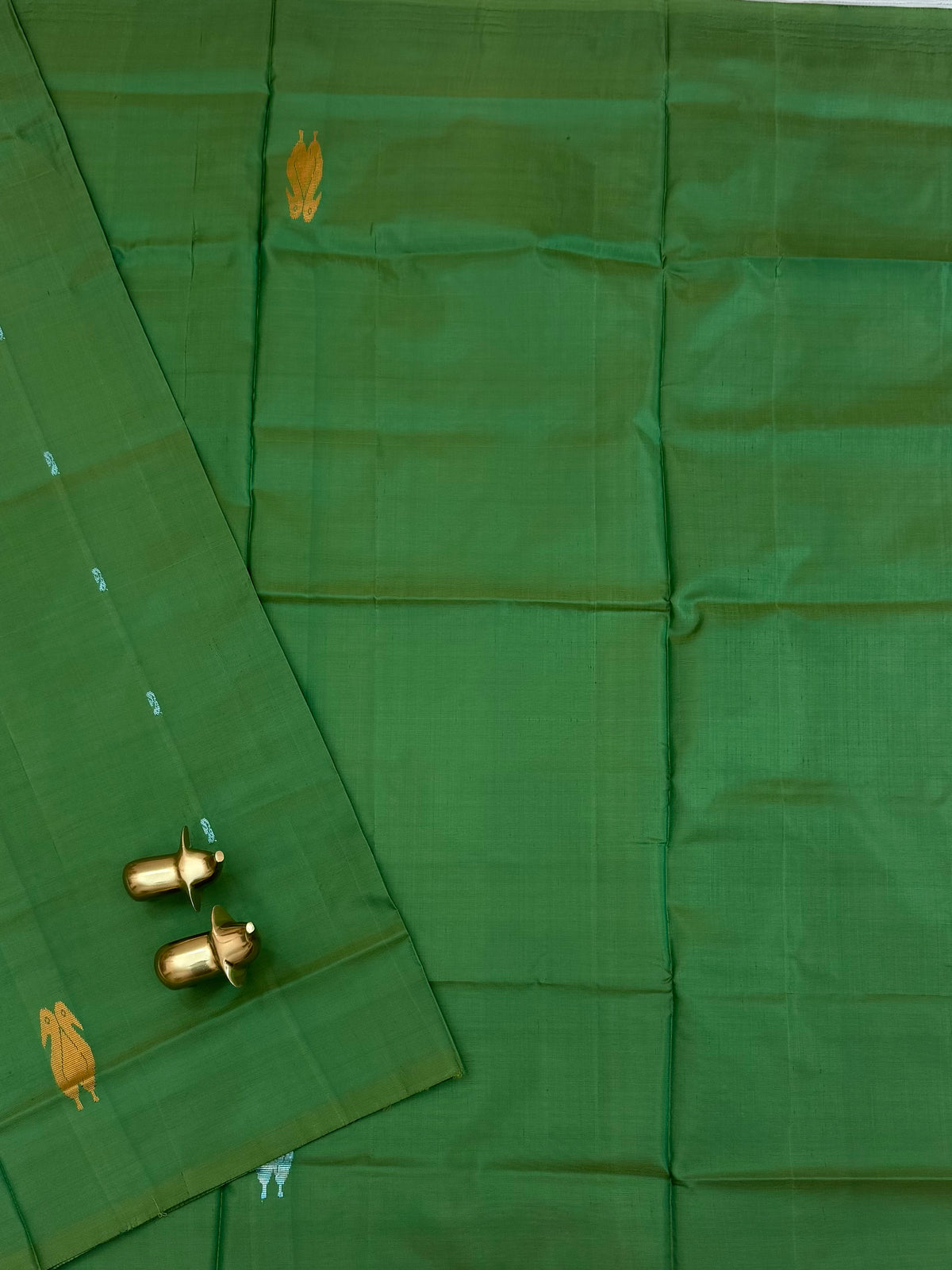 Chinnalampattu Saree - Green with Brown