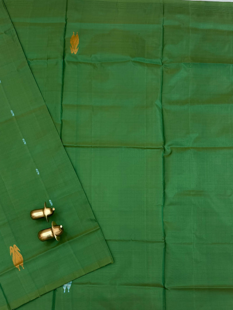 Chinnalampattu Saree - Green with Brown