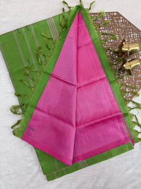 Chinnalampattu Saree - Pink with Green
