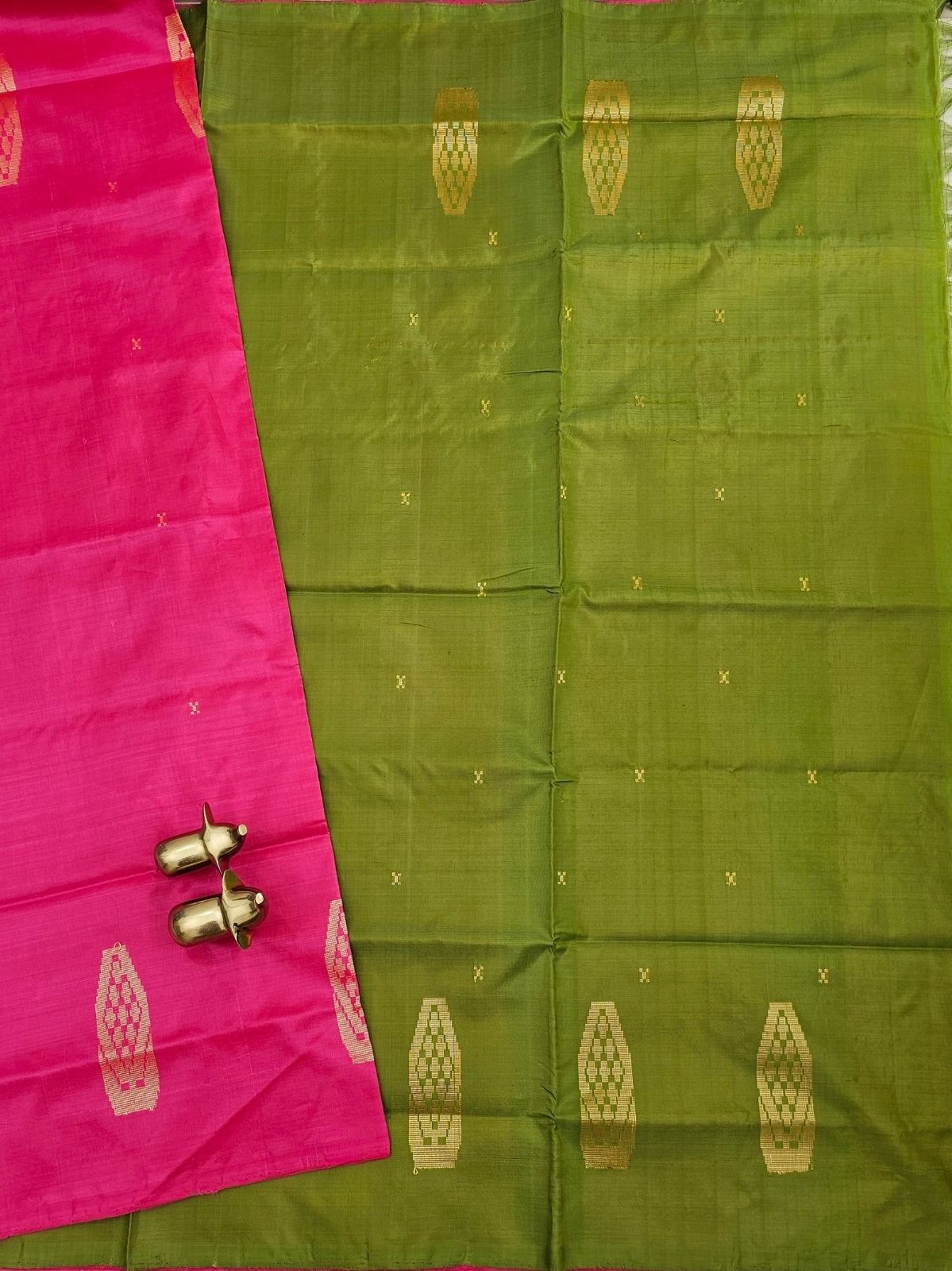 Chinnalampattu Saree - Pink with Green