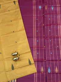 Chinnalampattu Saree - Yellow with Magenta Pink