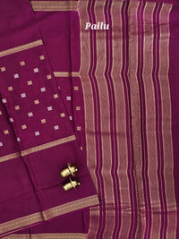 Semi Mysore Crepe Silk Saree - Wine