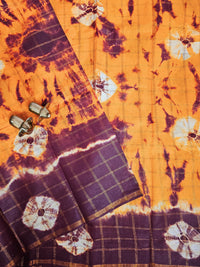 Madurai Sungadi Cotton Checks Saree - Mango Yellow  with Maroon