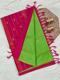 Chinnalampattu Saree - Green with Pink