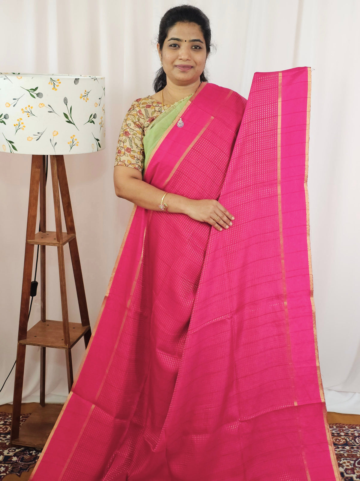Soft Semi Tussar with Zari Weaving Saree - Pink