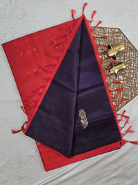 Chinnalampattu Saree - Dark Brown with Red