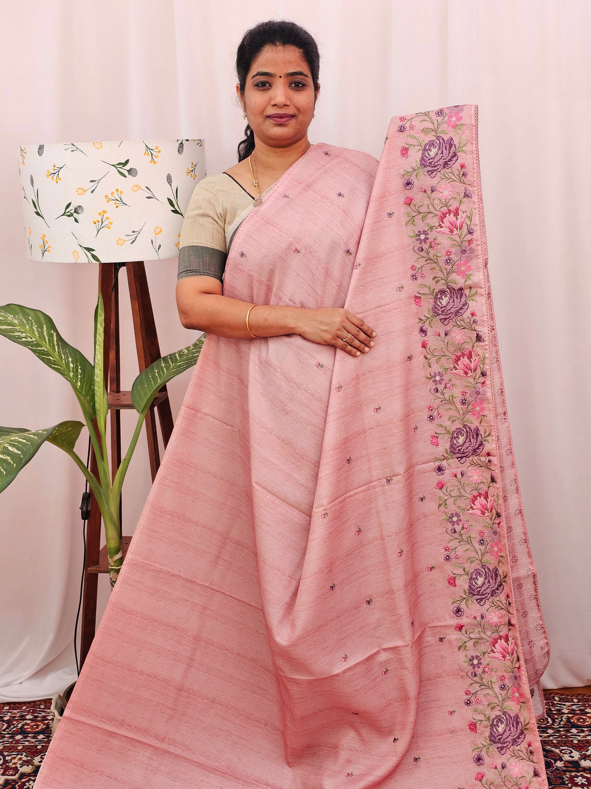 Soft Tussar Kota Weaving - Peach