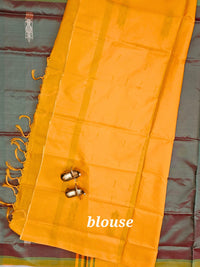 Dual Shade of Maroon and Green with Yellow Chinnalampattu Saree with Blouse