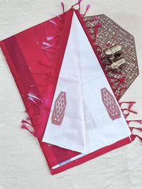 Chinnalampattu Saree - White with Red