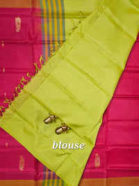Pink with Green  Chinnalampattu Saree with Blouse