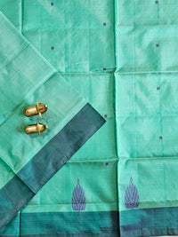 Chinnalampattu Saree - Sea Green with Grey