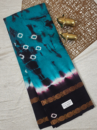 Madurai Sungadi Cotton Saree - Sea Green with Brown
