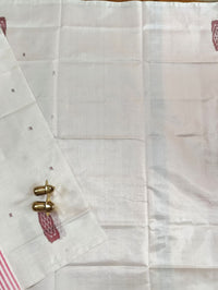 Chinnalampattu Saree - White with Red