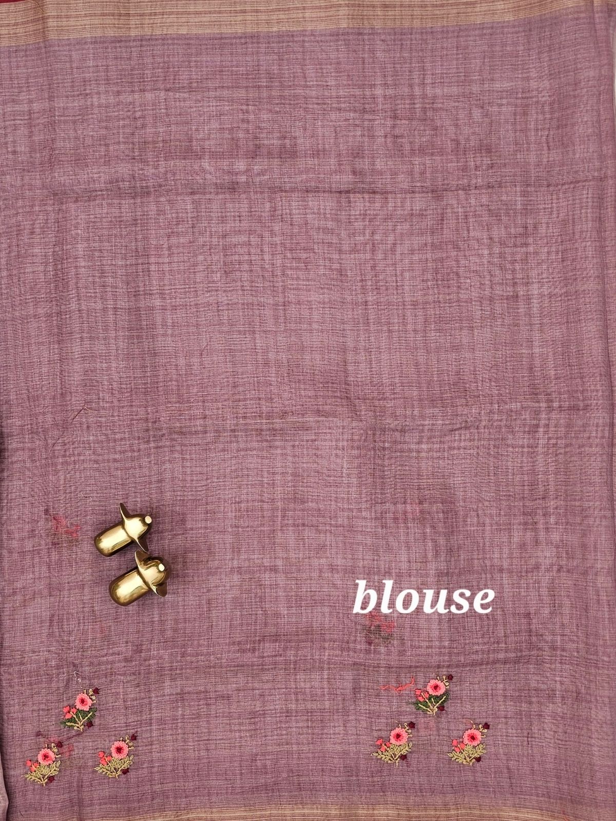 Linen Tissue with Embroidery  Work - Lavender