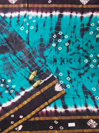 Madurai Sungadi Cotton Saree - Sea Green with Brown