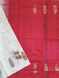 Chinnalampattu Saree - White with Red