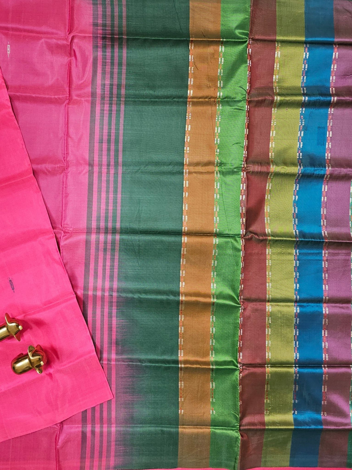 Pink with Multishade  Chinnalampattu Saree with Blouse