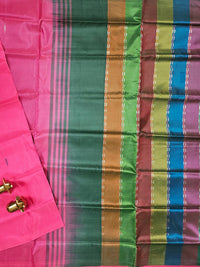 Pink with Multishade  Chinnalampattu Saree with Blouse