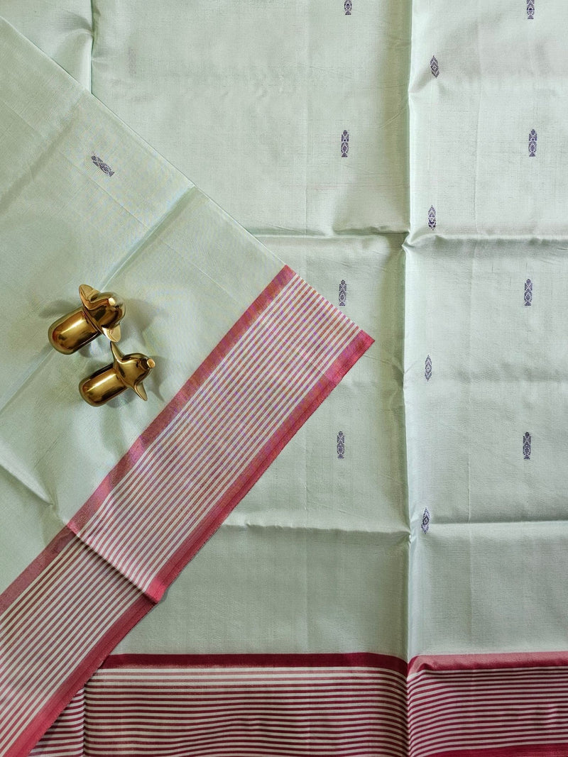 Chinnalampattu Saree - Pastel Green with Pink