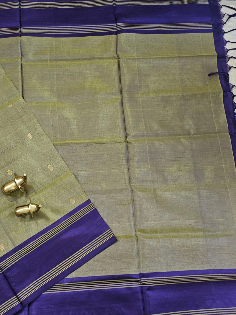 Chinnalampattu Saree - Dual Shade Green with Blue