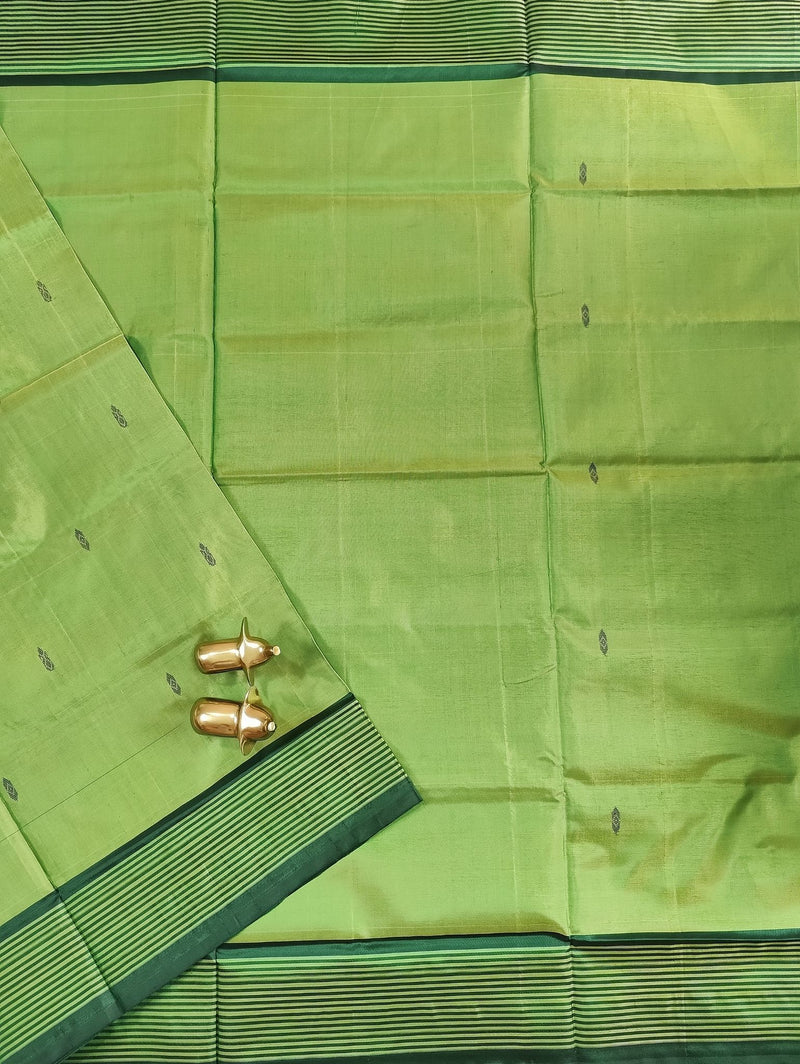 Chinnalampattu Saree - Green with Dark Green