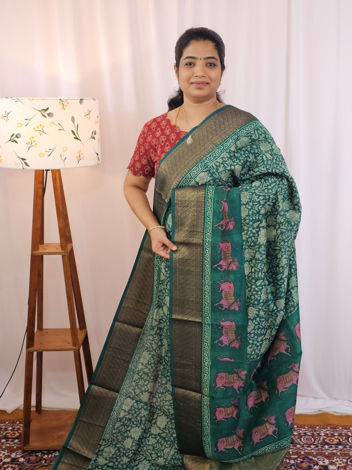 Pure Chanderi Butter Silk - Dark Green
