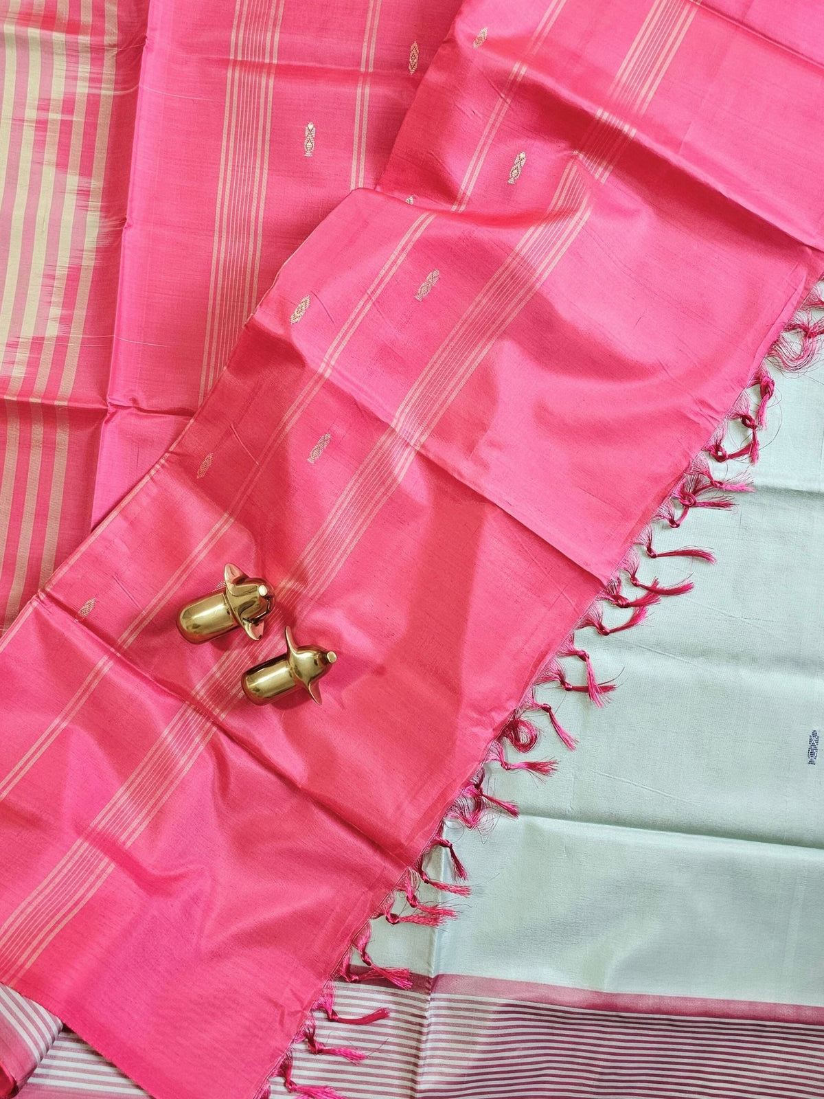 Chinnalampattu Saree - Pastel Green with Pink